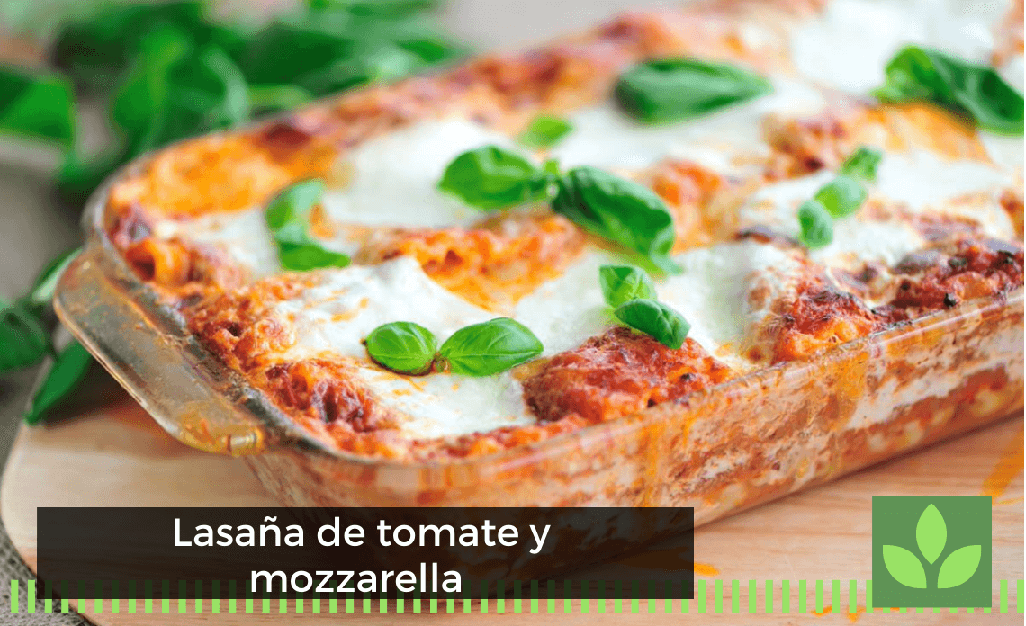 Lasaña de tomate y mozzarella