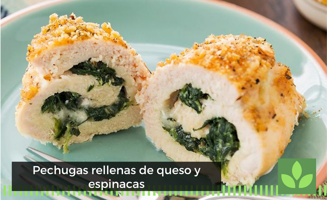 Pechugas rellenas de queso y espinacas