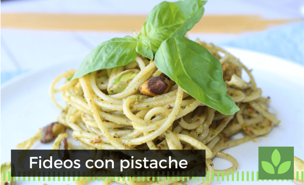 Fideos con pistache