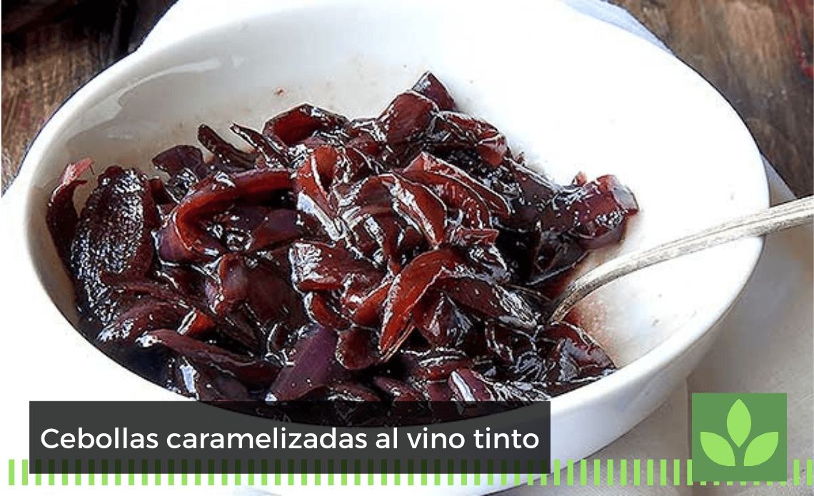 Cebollas caramelizadas al vino tinto