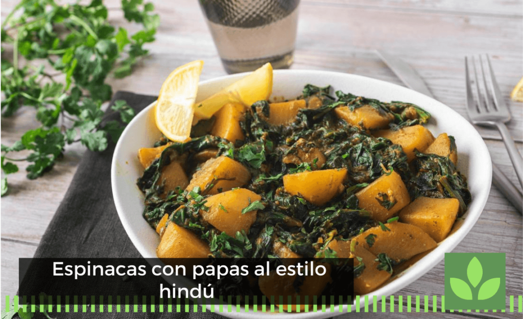 Espinacas con papas al estilo hindú