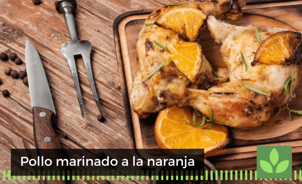 Pollo marinado a la naranja