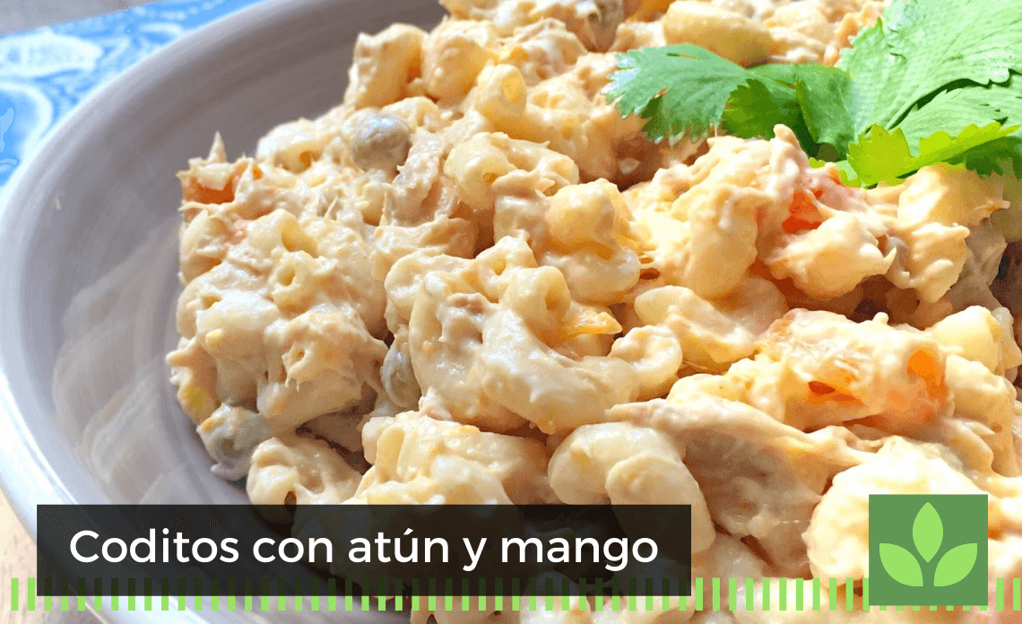 Coditos con atún y mango