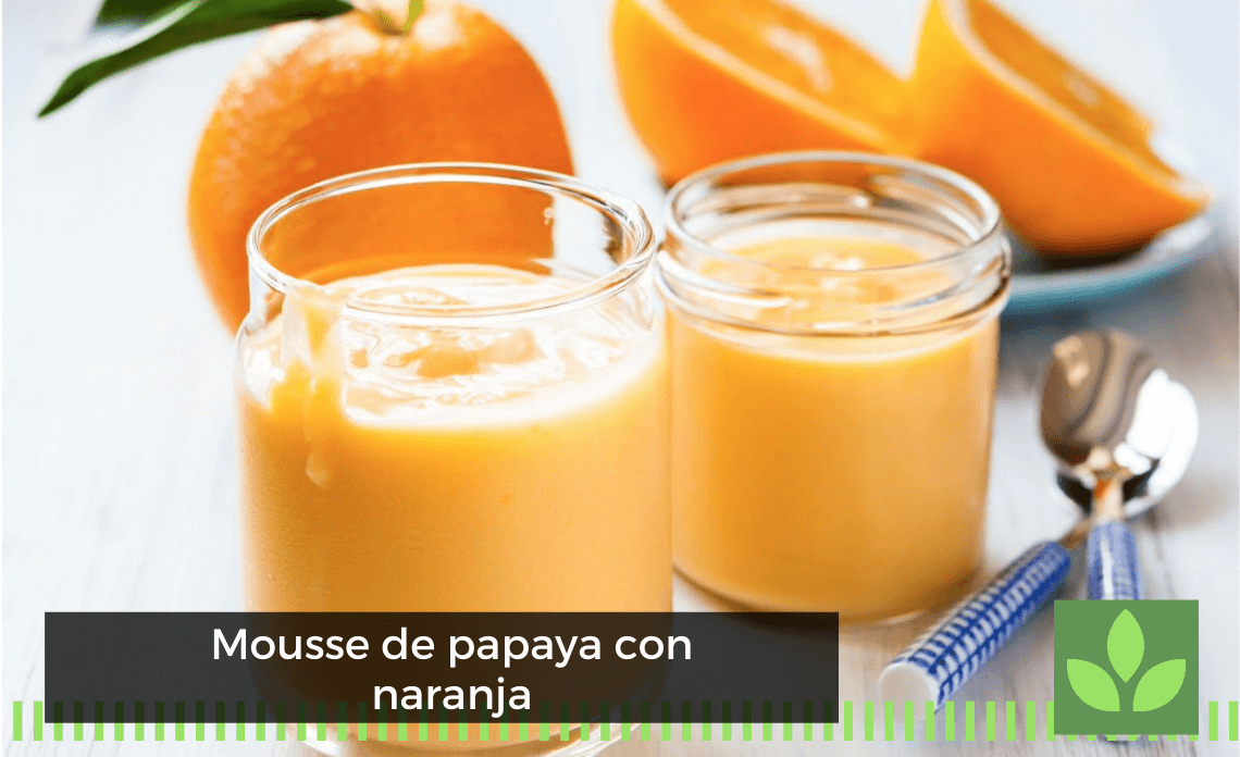 Mousse de papaya con naranja