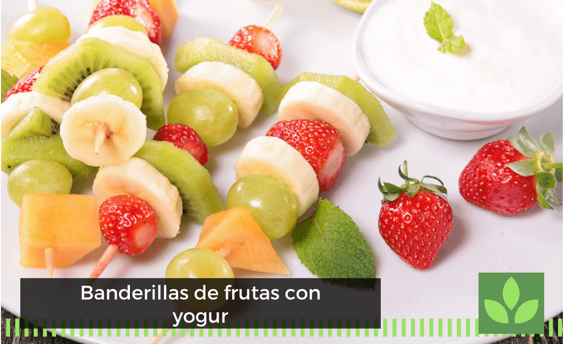 Banderillas de frutas con yogur