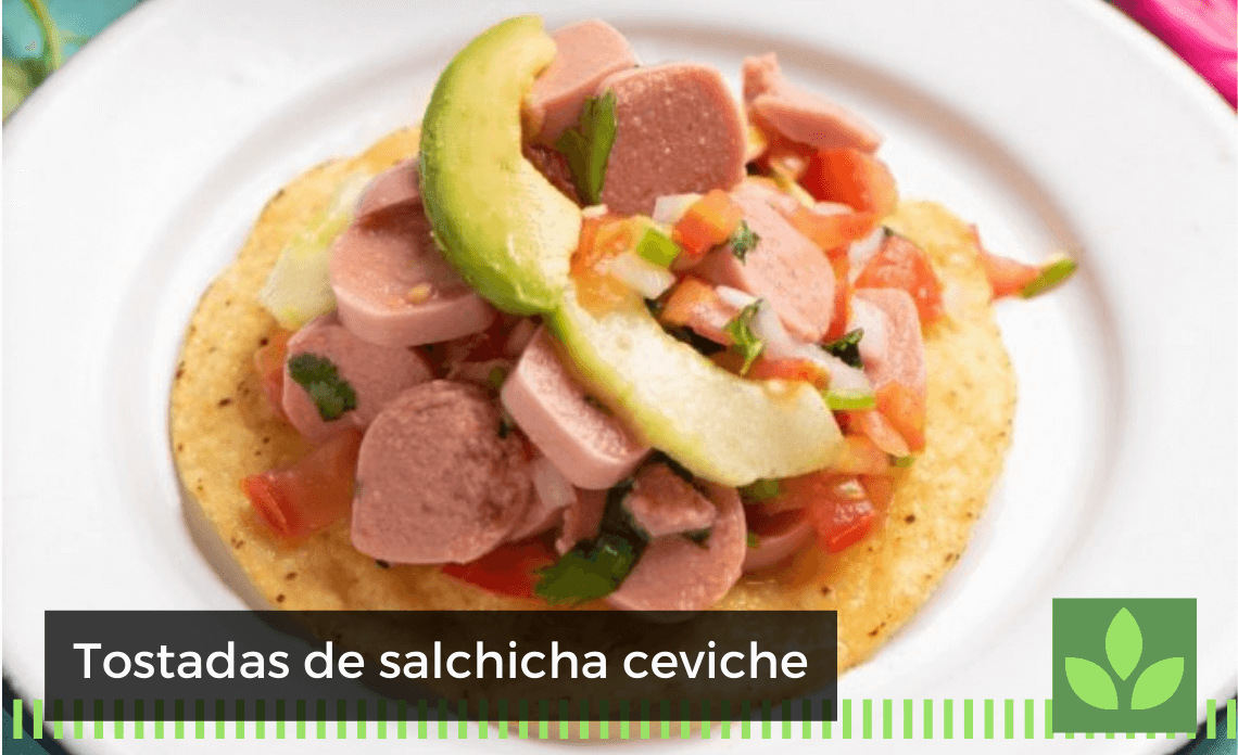 Tostadas de salchicha ceviche