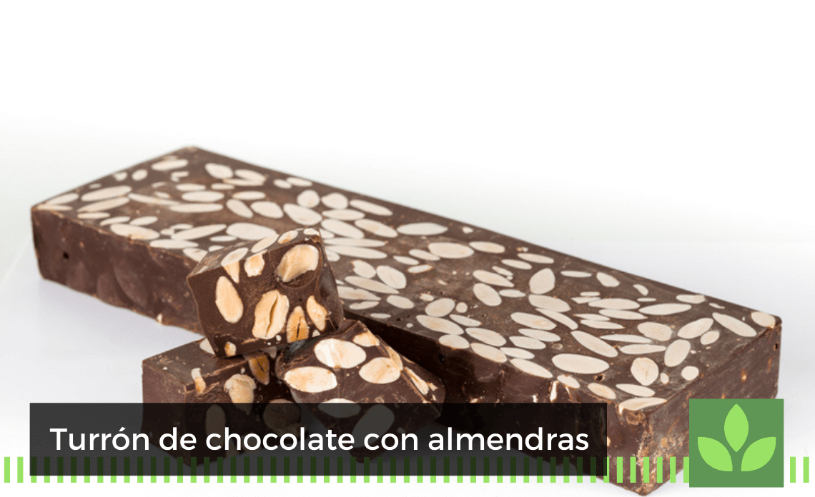 Turrón de chocolate con almendras