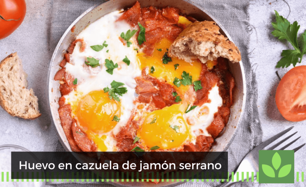 Huevo en cazuela de jamón serrano