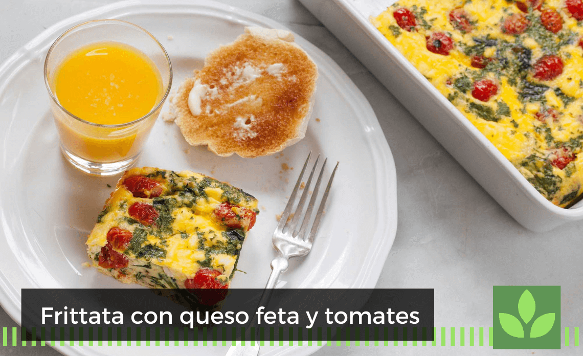 Frittata con queso feta y tomates