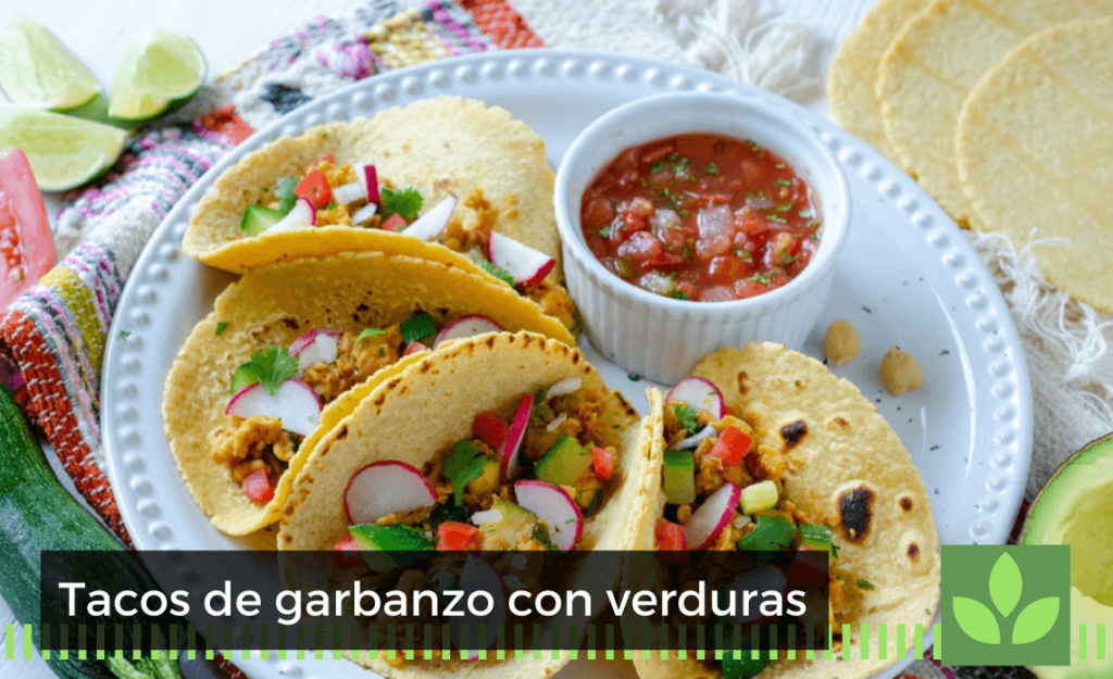 Tacos de garbanzos con verduras
